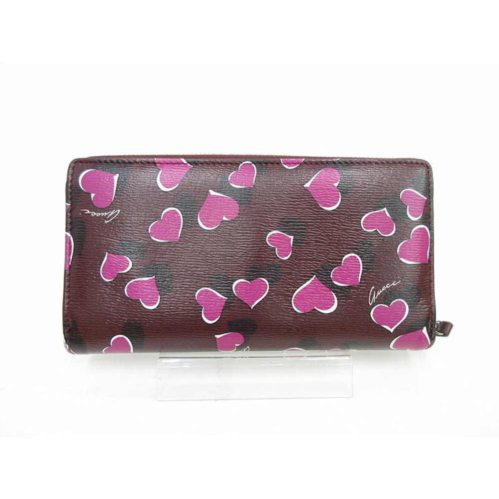 Gucci Heartbeat Round Zip Long Wallet Bordeaux - Picture 2 of 9